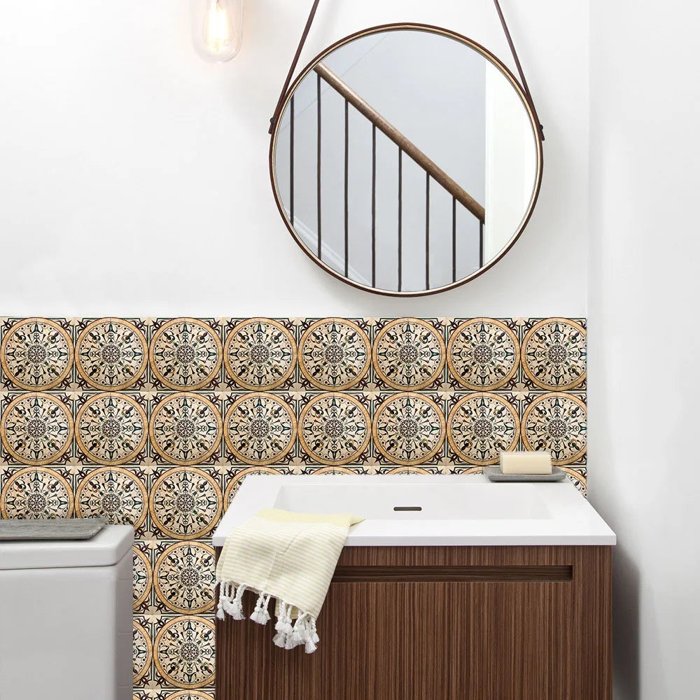 10 Pieces PVC Blue Gray Brick Wall Stickers