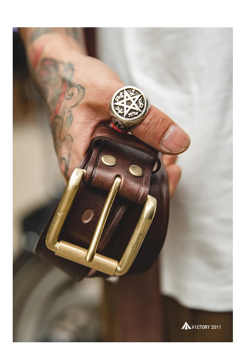 Thắt Lưng Da Bò Cao Cấp Maden Vintage Cho Nam Nữ