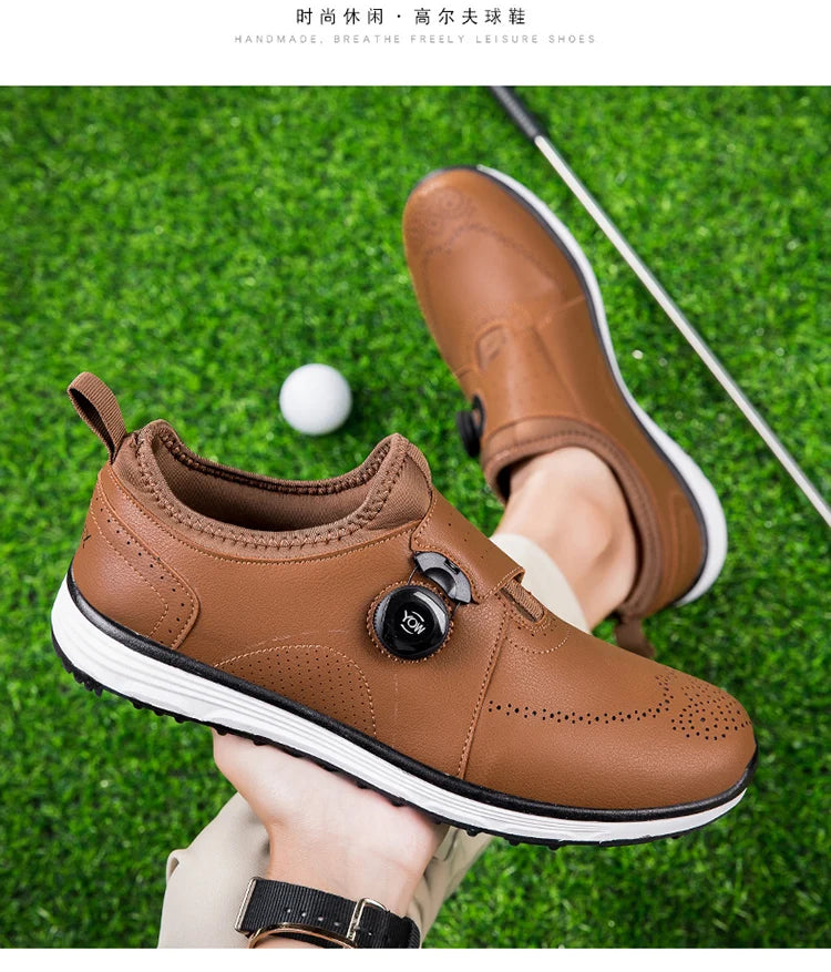 Giày Golf Nam Da Mềm Thoáng Khí Đi Bộ Mùa Hè