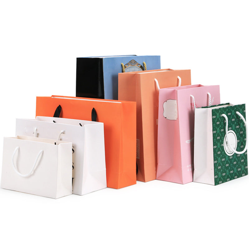 Túi giấy Kraft thân thiện với môi trường có logo tùy chỉnh, tay cầm khoét lỗ màu trắng - Daisan Mart
