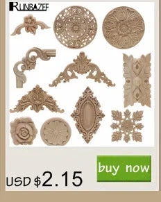 Wood Mouldings Wood Carving Door Onlay Wood Applique Wood Decal Antique Retro Modern Long Leaves Wooden Cabinet Furniture Corner