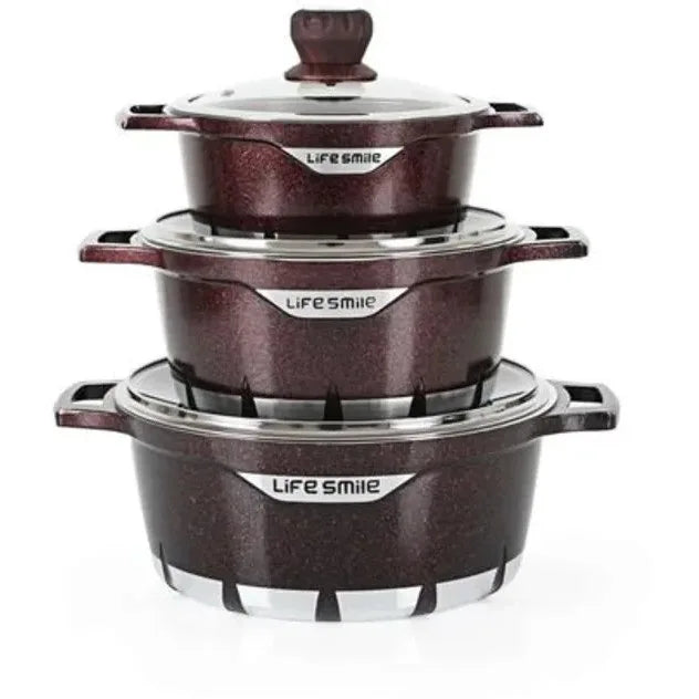 6-Piece Granite Sword Style Cast Aluminum Cookware Set