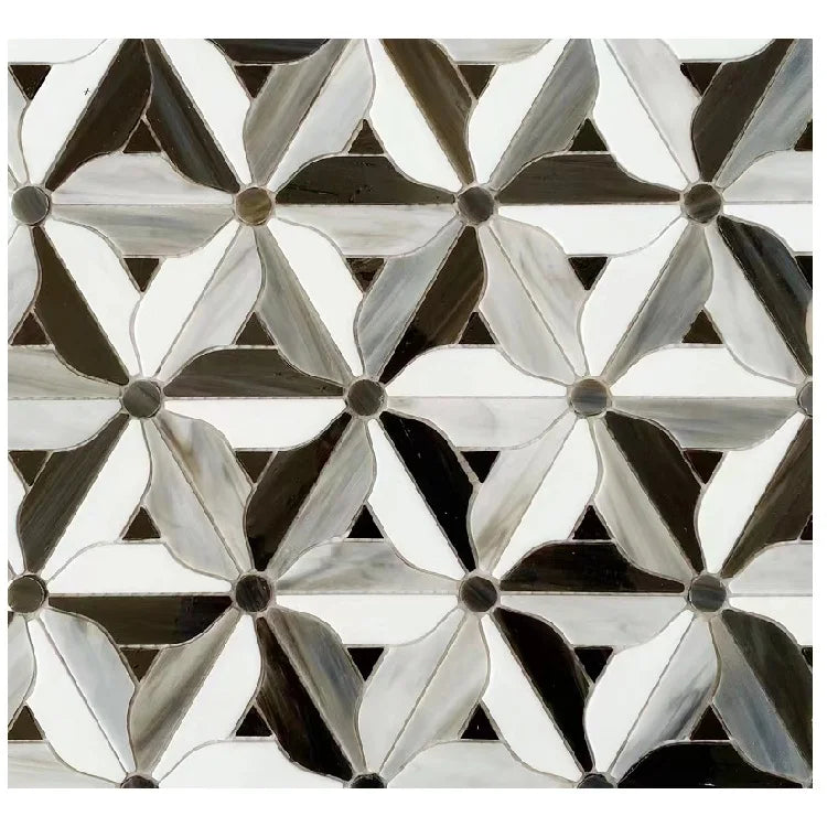 Mosaics Modern Scandinavian B&B Living Room Balcony Bathroom Kitchen Wall and Floor Glass Tiles Look Like Natural Marble Mosaic - Daisan Mart