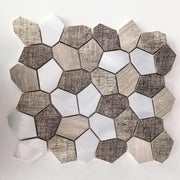 IRN226712 Modern metal mosaic tiles free stone shape interior wall decoration for bathroom and living room 