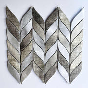 ALLEF30183P Leaf-shaped aluminum spray mosaic tiles for interior wall decoration of hotels, villas and floors 