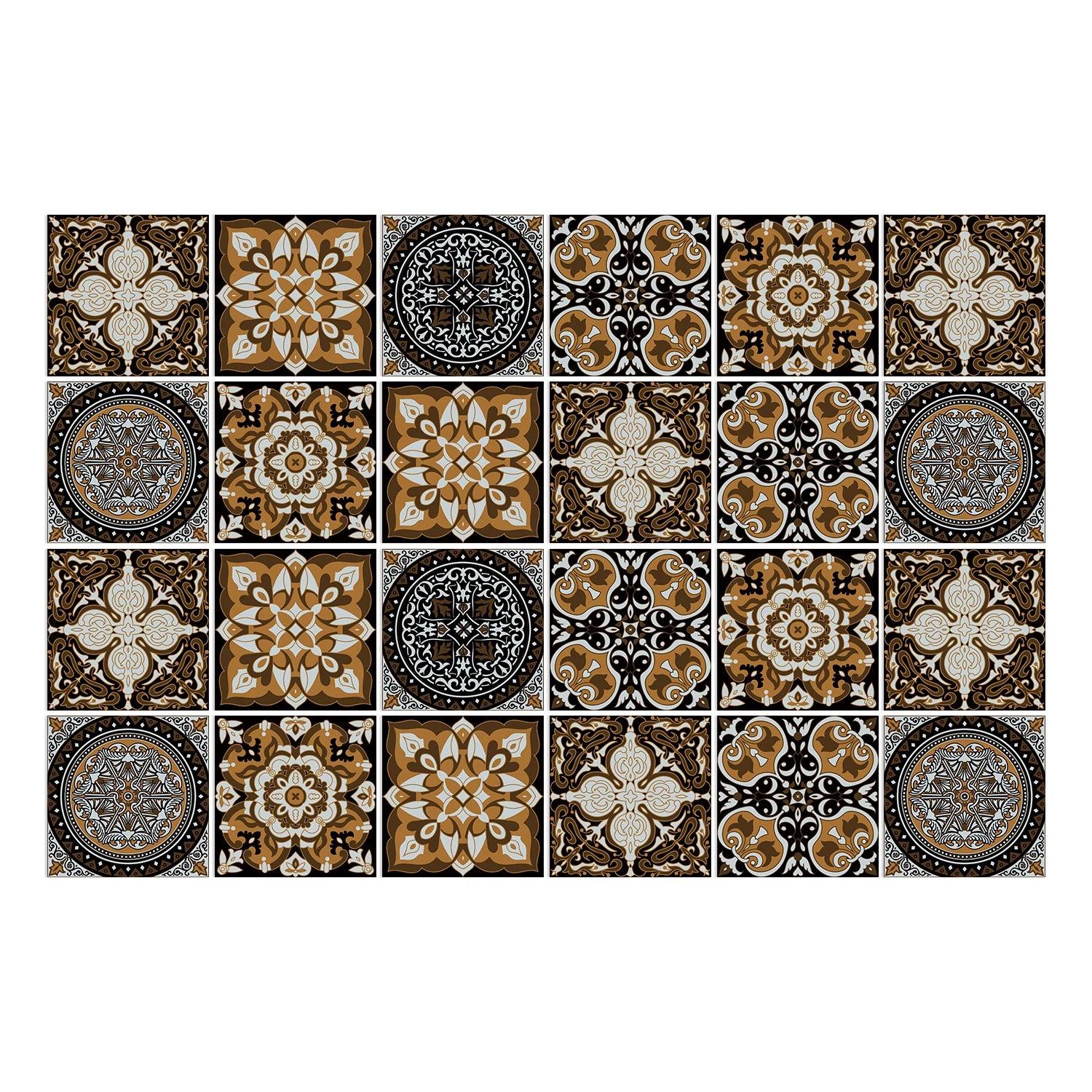 24pcs Retro Gray Kitchen Tile Sticker Wall Waterproof Self Adhesive Wallpaper PVC Furniture Cabinet Surface DIY Decorative Decal
