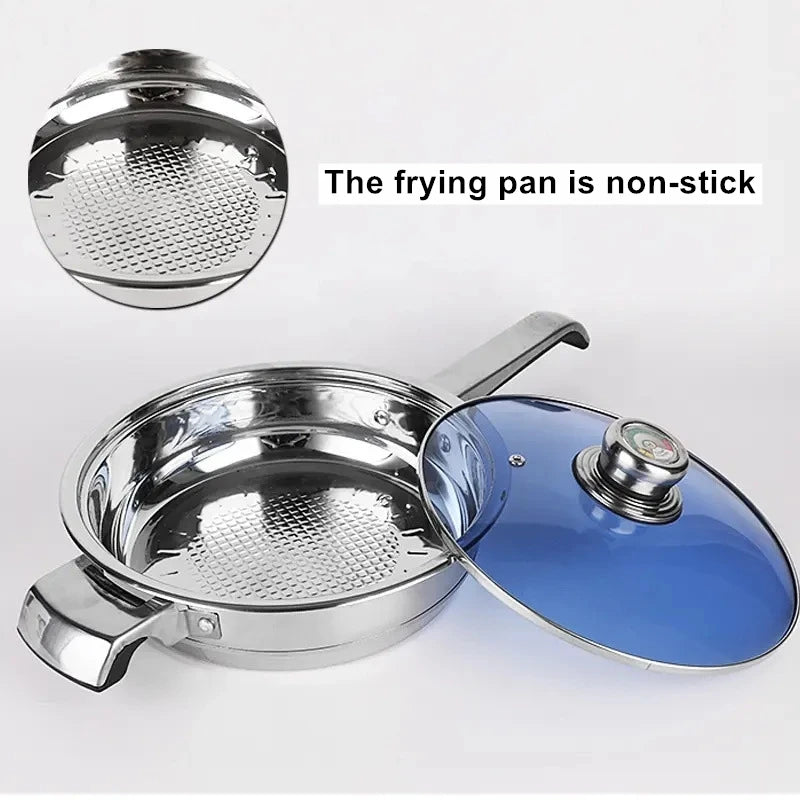 Stainless Steel 30-Piece Spot Cookware Set Manufacturer's 50 pcs Kitchenware Tableware Soup Pot & Frying Pan Cross-Border