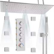 DULABRAHE Ceiling 800*400mm Shower Head with Full Body Jet Multifunction Shower System With Temperature Shower Faucet Set
