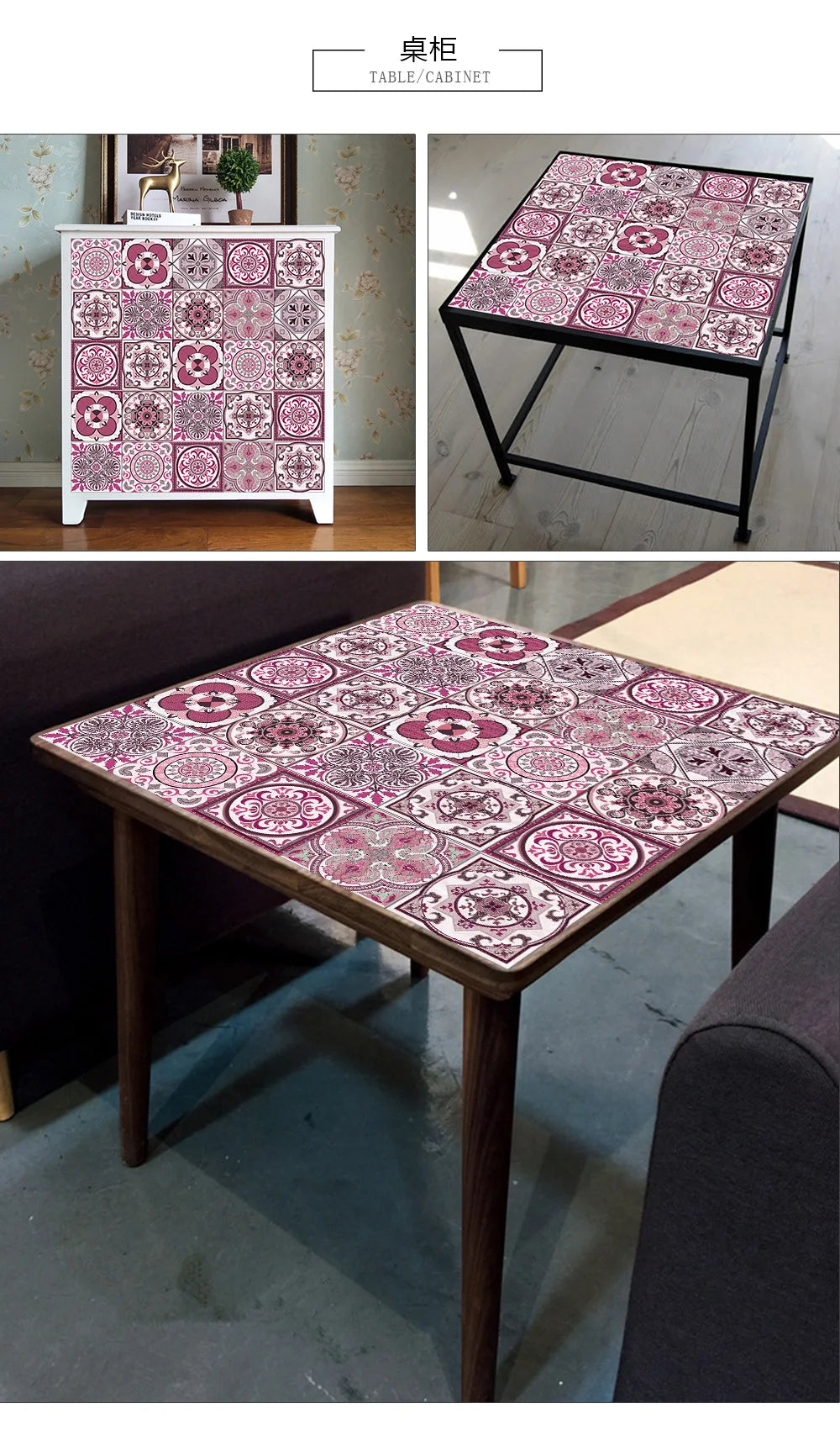 10/15/20/30cm Purple Retro Strip Tiles Wall Sticker Kitchen Stairs Tile Decoration Wallpaper Peel &amp; Stick Waterproof Art Mural