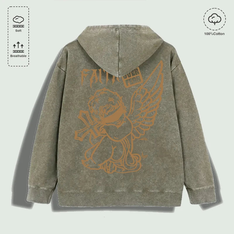 Áo Hoodie Bông Đức Tin Vượt Sợ Hãi Thiên Thần Thánh Giá - Daisan Mart