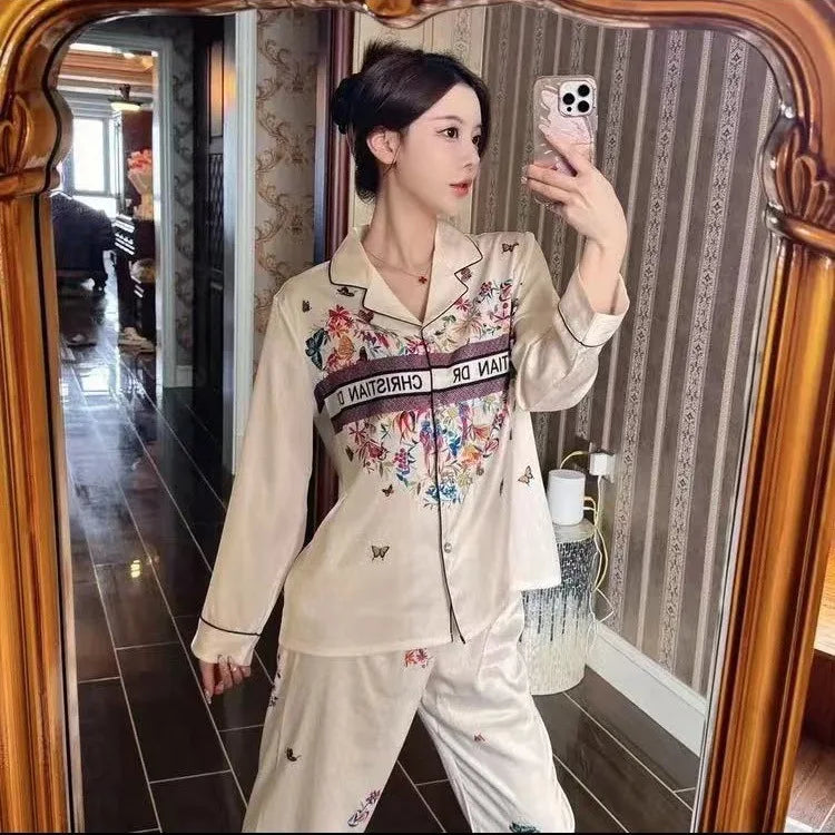 SAMWESTART Spring Cool Silk Women's Pajamas Set