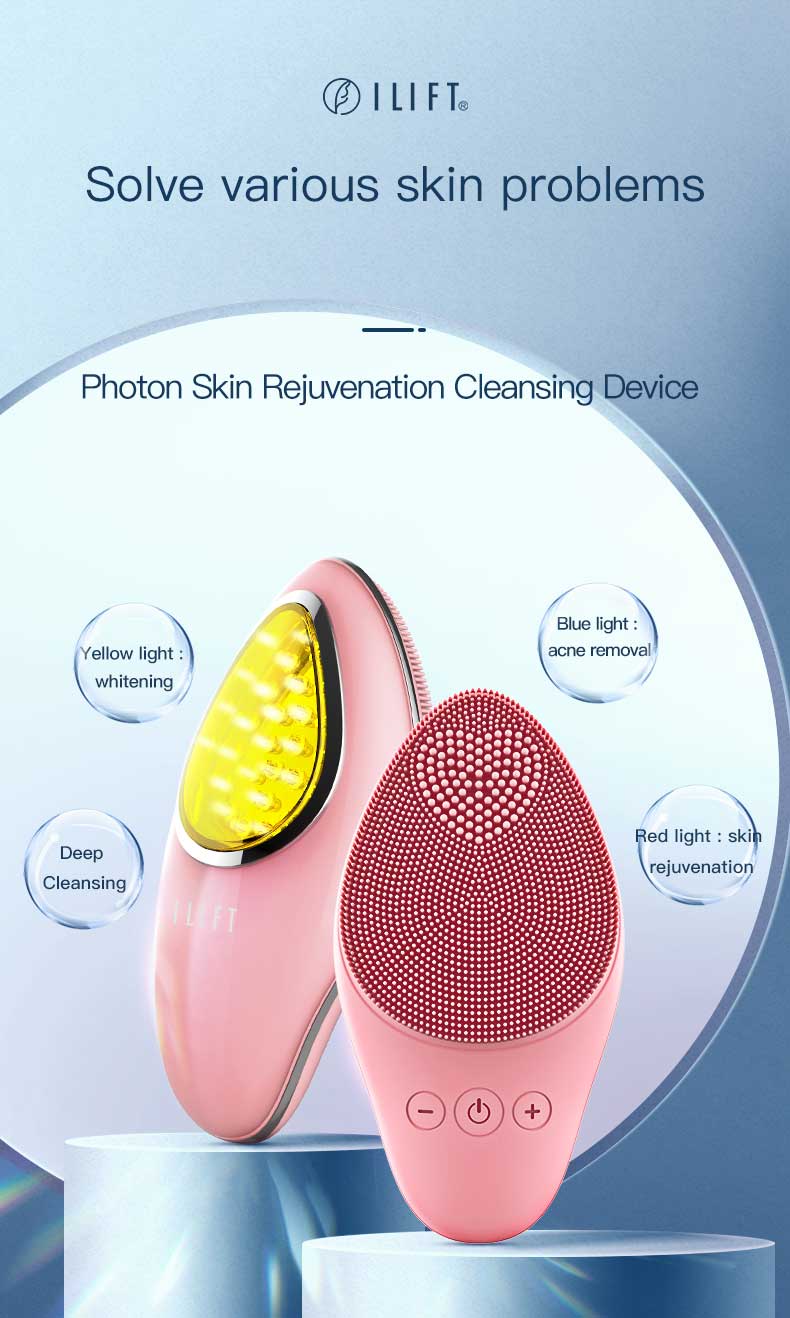 Bàn chải rửa mặt và mát xa silicon sạc lại chống nước, sản phẩm điện làm đẹp tại nhà - Daisan Mart