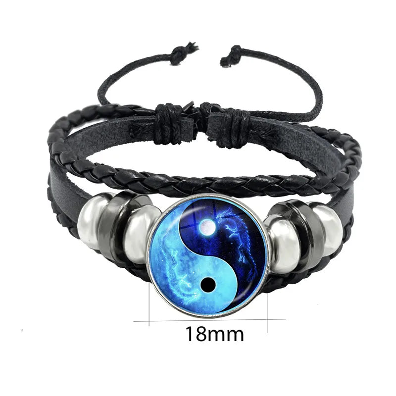 New Accessories Dragon Moon Yin Yang Tai Chi Time Gem Necklace European and American Sweaters Chain Necklace - Daisan Mart