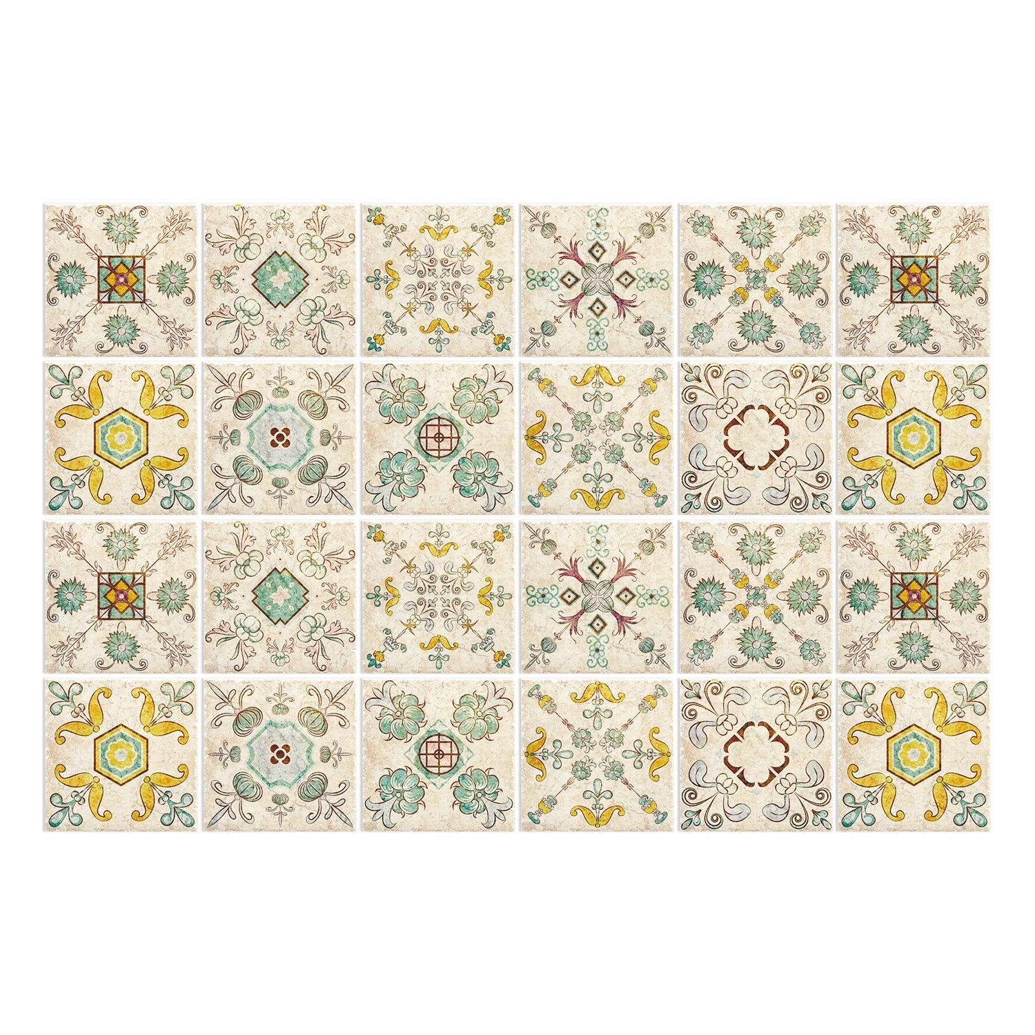 24pcs Retro Gray Kitchen Tile Sticker Wall Waterproof Self Adhesive Wallpaper PVC Furniture Cabinet Surface DIY Decorative Decal