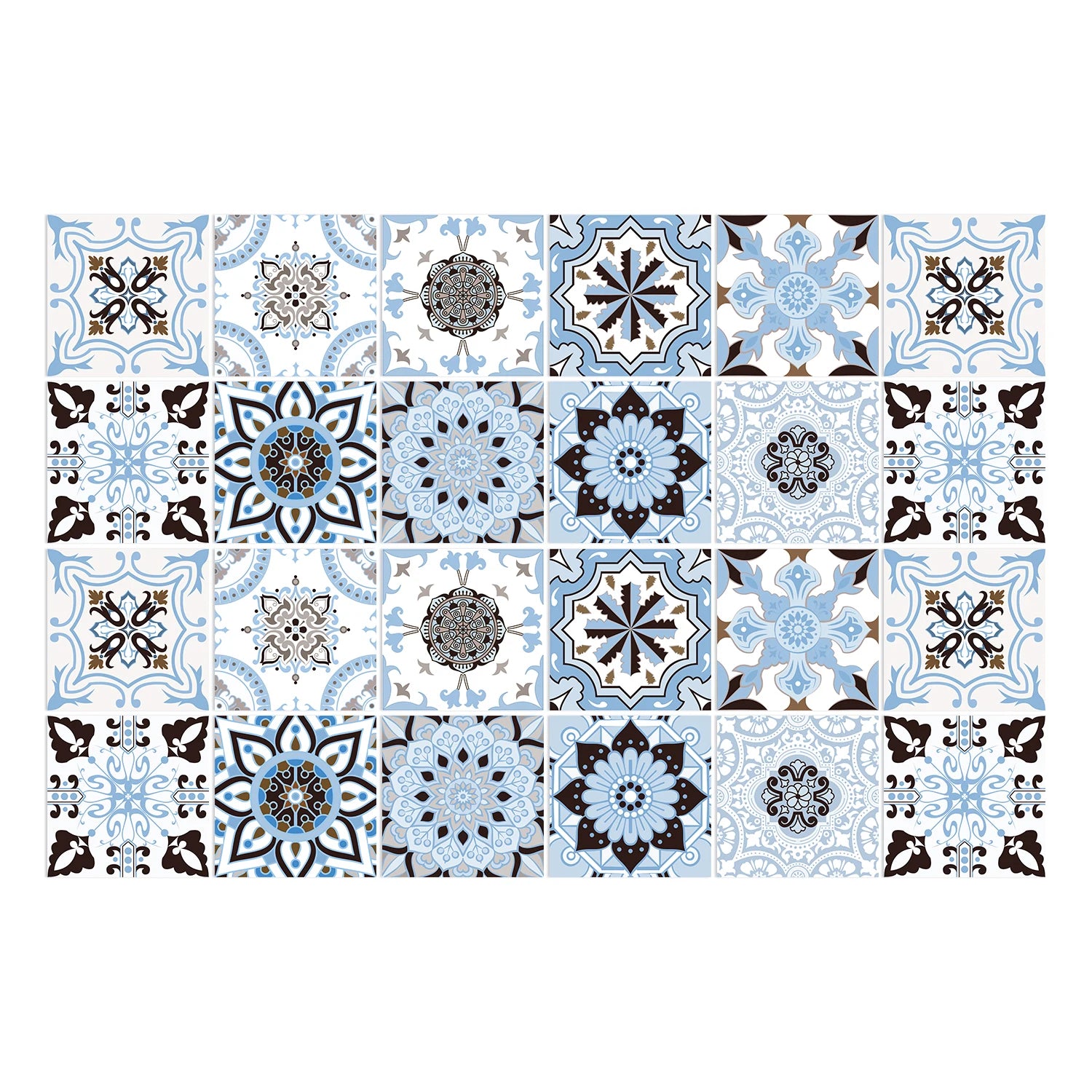 24pcs Retro Gray Kitchen Tile Sticker Wall Waterproof Self Adhesive Wallpaper PVC Furniture Cabinet Surface DIY Decorative Decal
