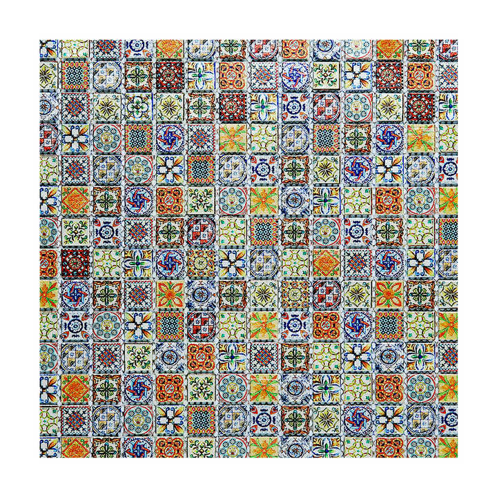Custom Inkjet 3D Classical Style Colorful Glass and Porcelain Decorative Wall Tiles 
