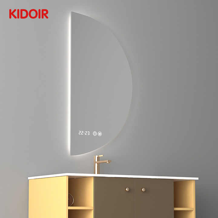 Kidoir D-shaped Semicircle Bathroom Mirror Special Shaped Bathroom Vanity Mirror 