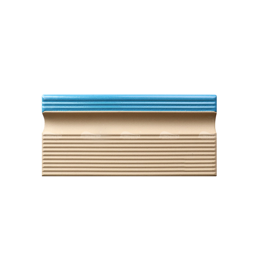 Light blue cow nose pool edge ceramic tiles 240x115mm 