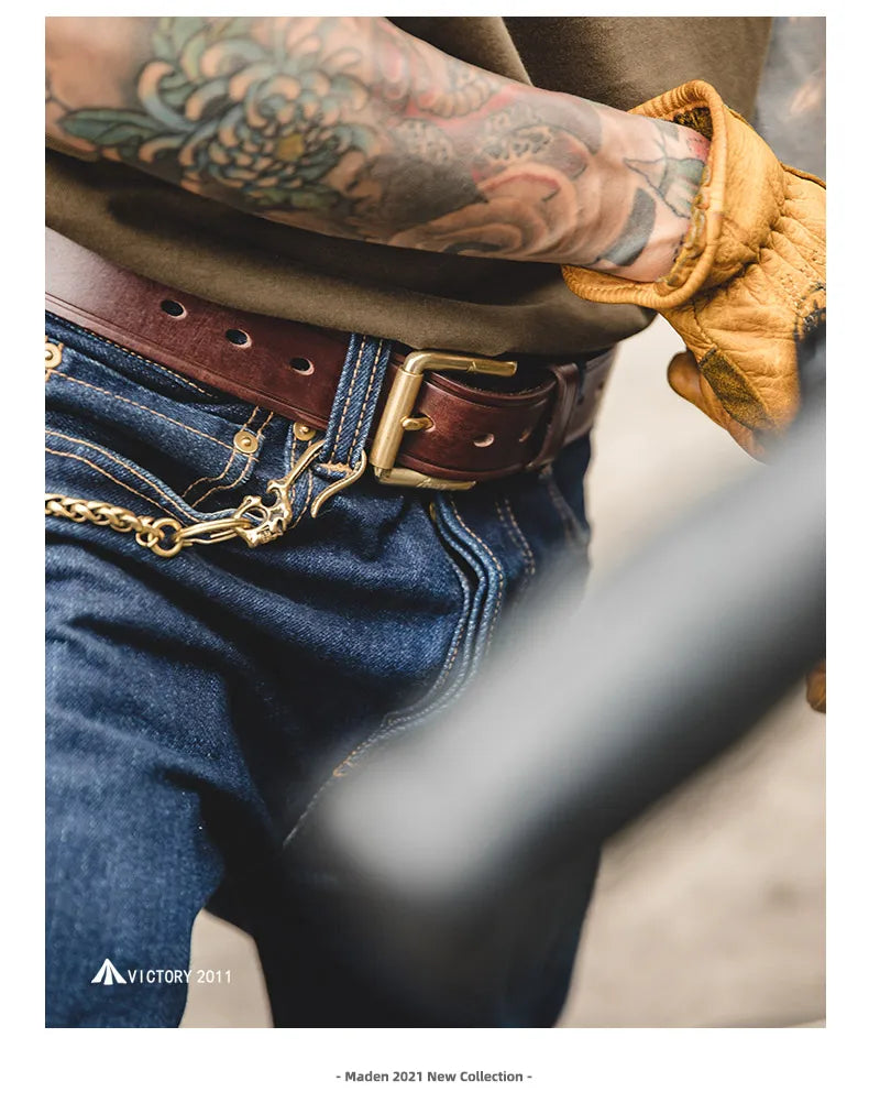 Thắt Lưng Da Bò Cao Cấp Maden Vintage Cho Nam Nữ