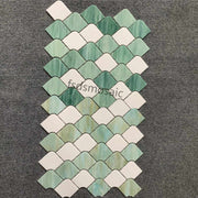 Modern glossy blue fish scale stained glass tiles interior wall decoration for living room hotel apartment polished 