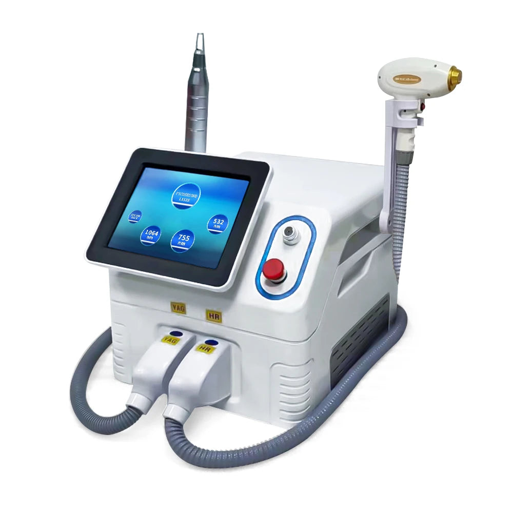 2025 Professional 2 in 1 Laser Hair Removal Machine Picosecond Q Switch ND YAG 1064NM Tattoo Removal 3 Waves Device
