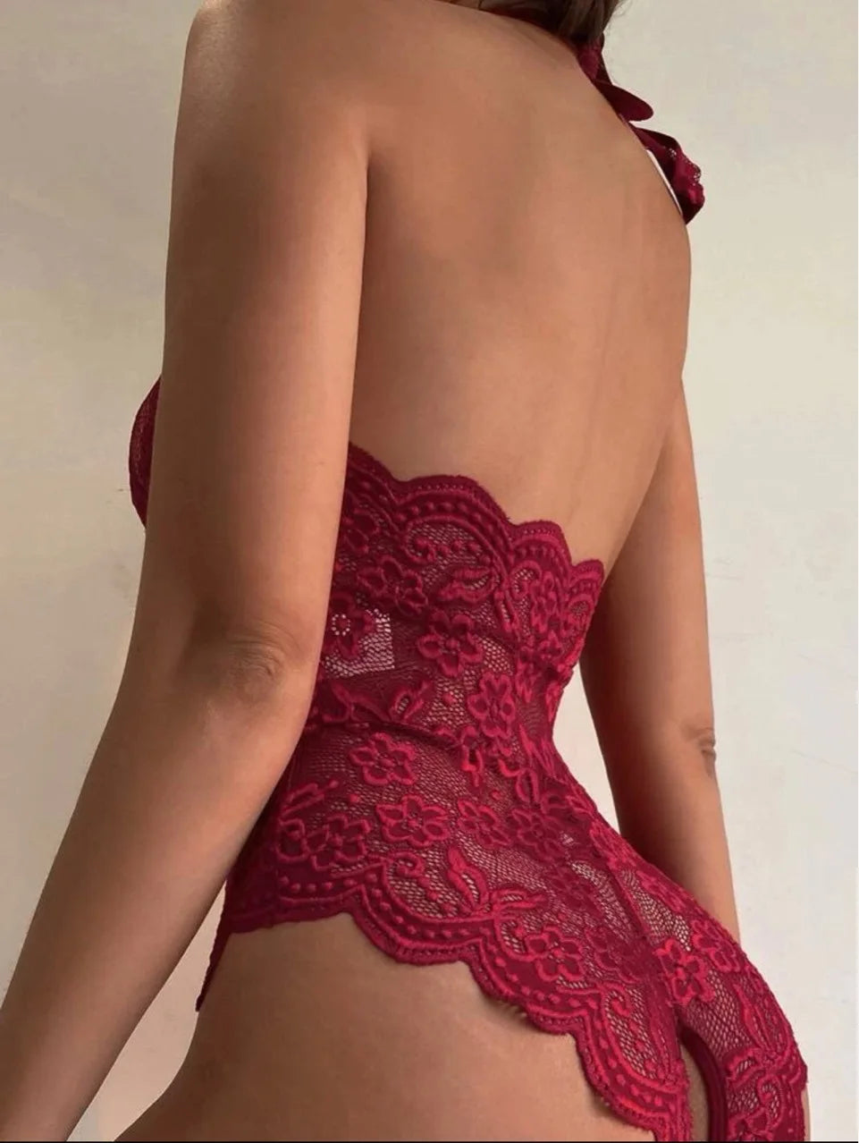 Sexy Backless Lace Bodysuit Size S-3XL