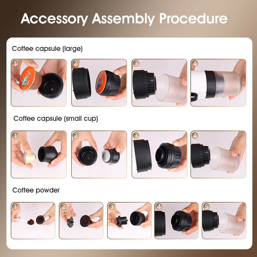 Máy pha cà phê viên nén cầm tay Máy pha Espresso điện Dùng cho khách sạn Máy pha cà phê đun nước nóng Tương thích với viên nén - Daisan Mart