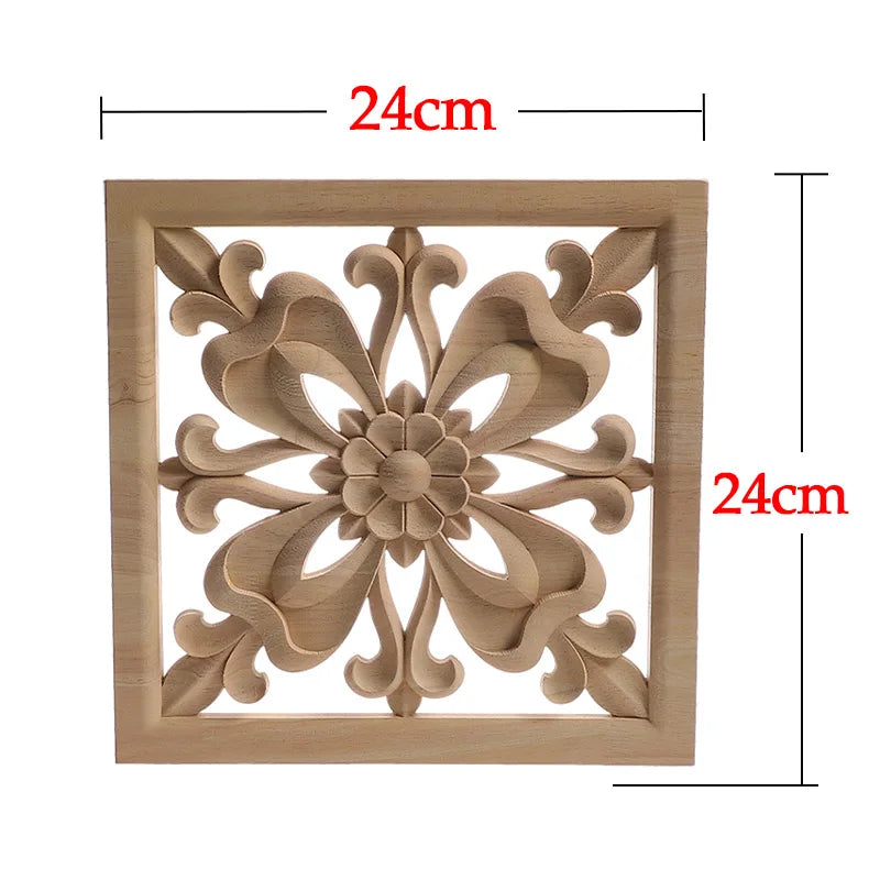 Wood Mouldings Wood Carving Door Onlay Wood Applique Wood Decal Antique Retro Modern Long Leaves Wooden Cabinet Furniture Corner