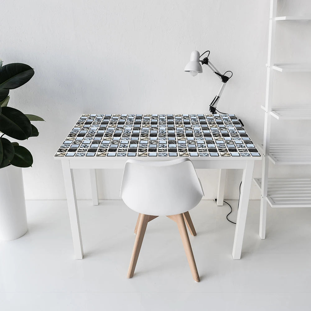 Gạch Dán Hoa Văn Cẩm Thạch Đen Trắng 2D Tiện Lợi - Daisan Mart