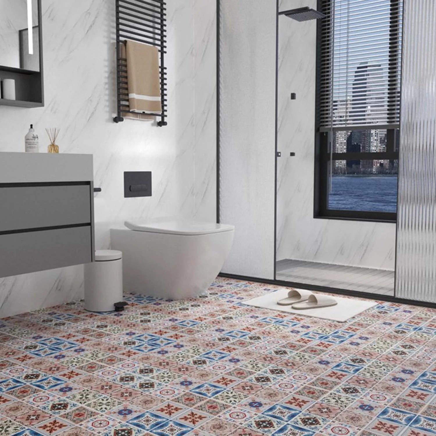 Gạch Dán Tường Morocco Chống Cháy Trang Trí Jeedeson