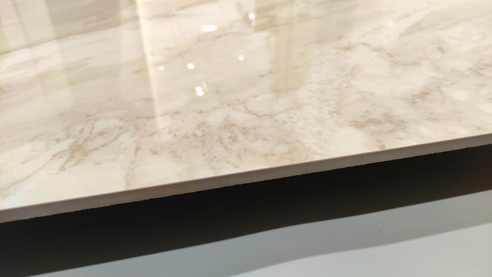 Full Body Ceramic Tiles With Iridescent Gold Glaze And Marble Grain