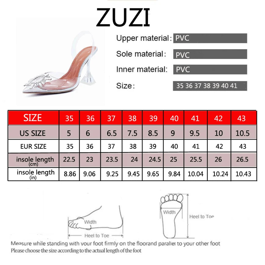 Giày Cao Gót Trong Suốt Sang Trọng Dự Tiệc Cưới Nữ