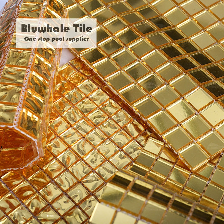 Bluwhale Swimming Pool Tiles 15x15mm High-end Spa Water Line 