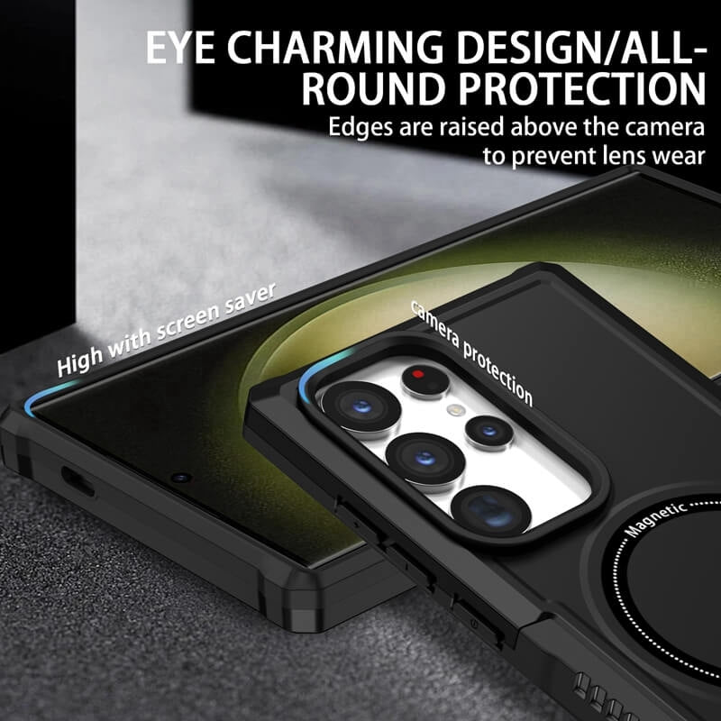 Wholesale High Quality TPU Magnetic Armor Shockproof Wireless Charging Phone Case For Samsung S23 Ultra 
