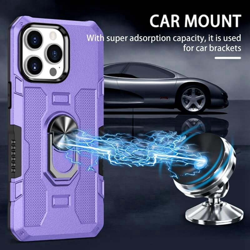 Super durable shockproof armor case with ring holder for iPhone 16 15 14 13 Pro 