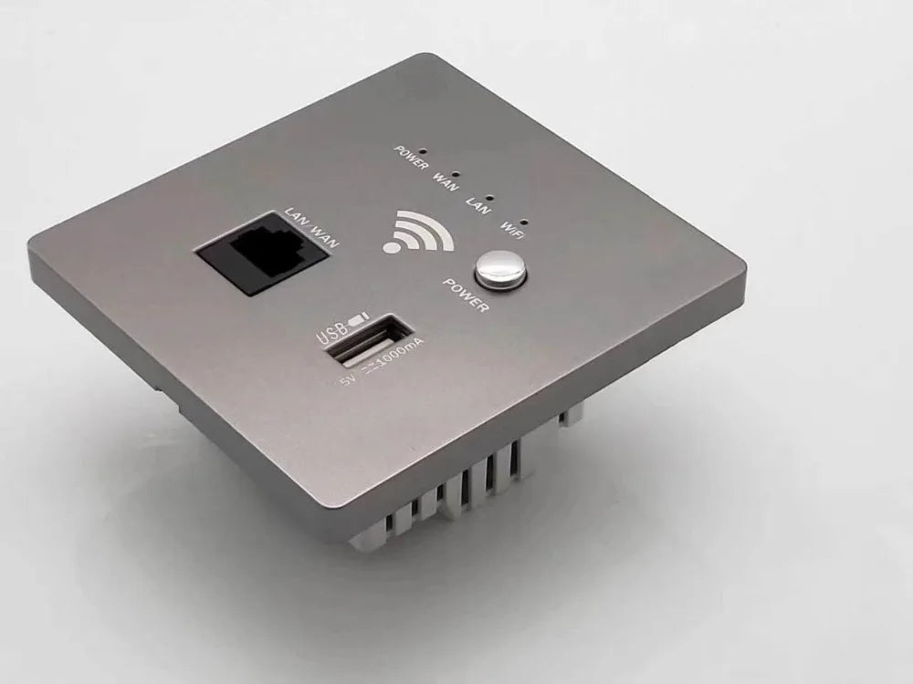 4 Colors 300M Wall Embedded Wireless WIFI AP Router PC Panel USB Outlet Wall Charger Smart Socket 5V 1000MA AC Power Supply