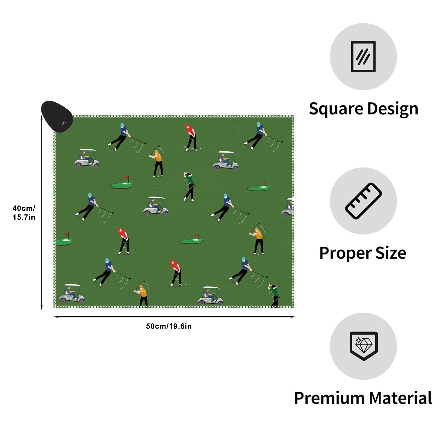 Ivy Wuxi Multi-Purpose Golf Towel Magnetic Microfiber