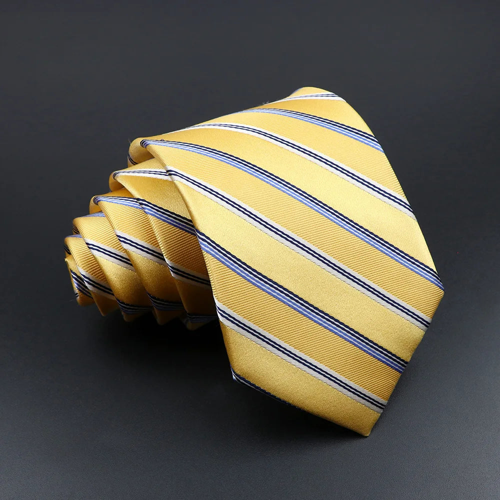 Cà vạt lụa cao cấp sọc kẻ cho nam - Xám Hồng Xanh