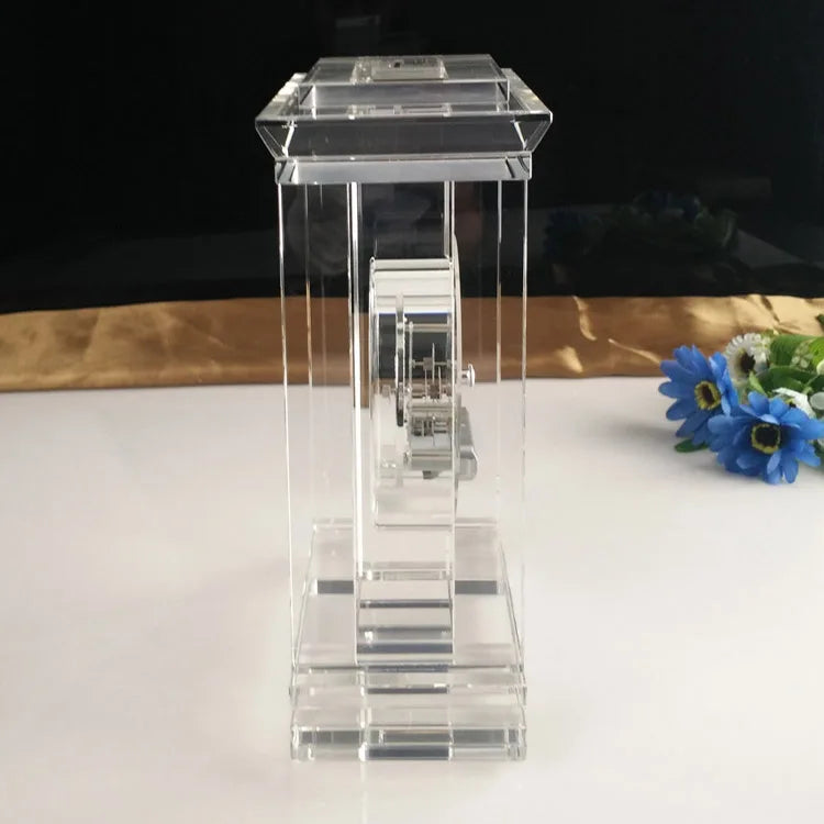 Small Bridge Wholesale Customization New Design Large Crystal Desk Clock for Home Decoration