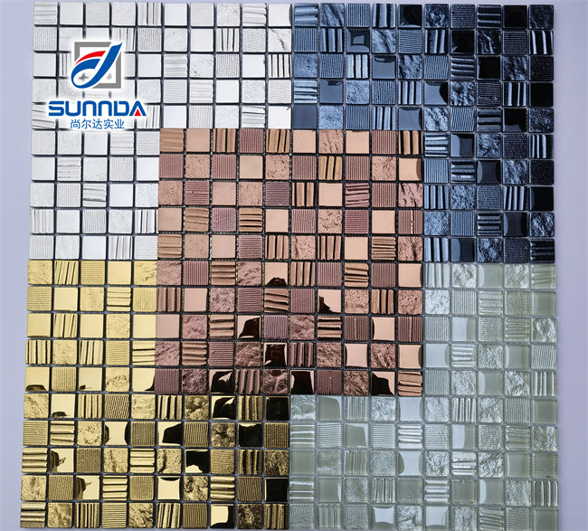 Decorative tiles for swimming pool, kitchen, bathroom made of marble, ceramic, glass, metal, customized size 