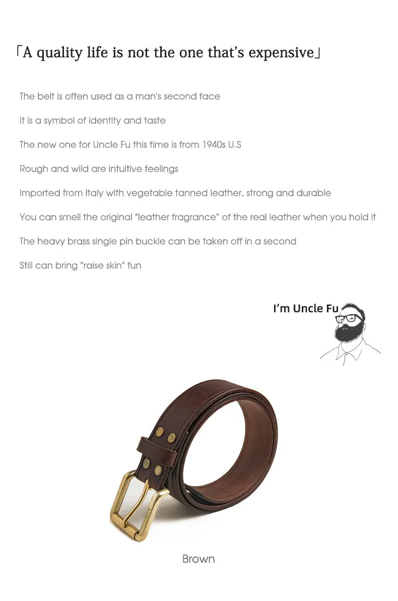 Thắt Lưng Da Bò Cao Cấp Maden Vintage Cho Nam Nữ