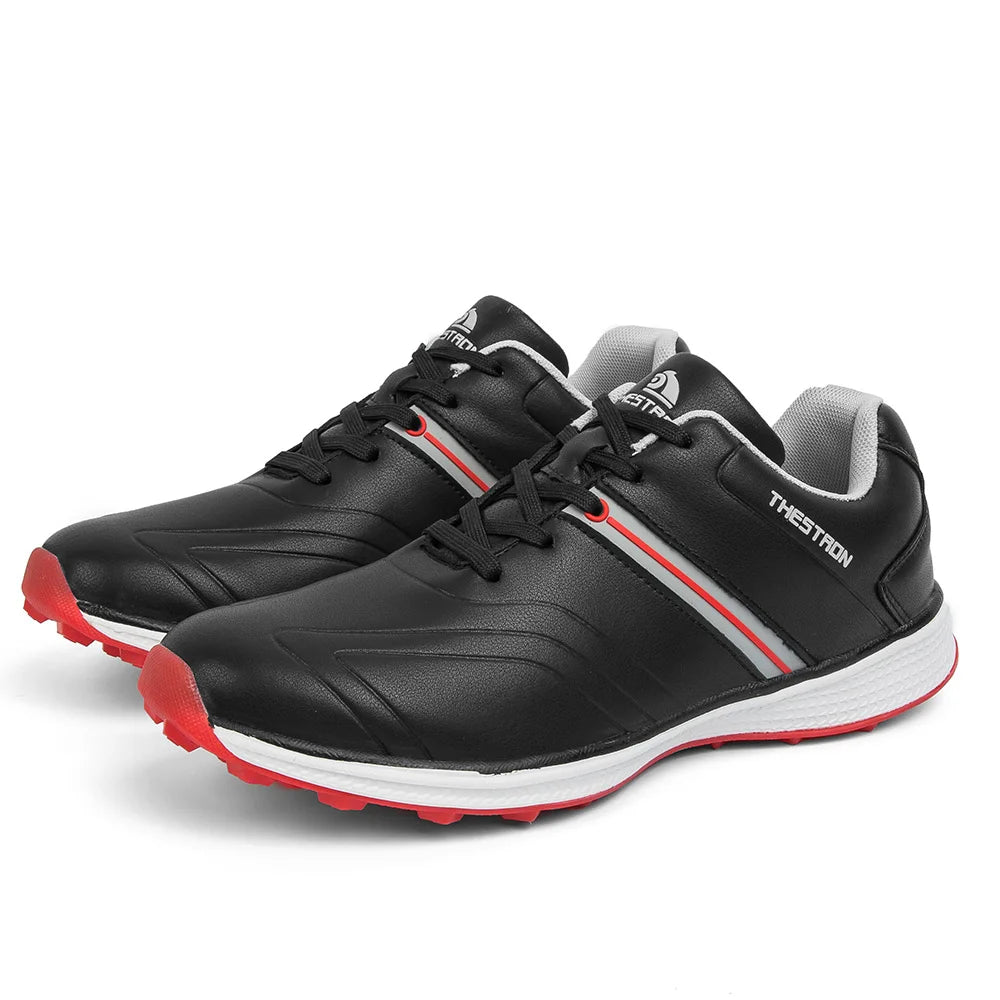 Men's Lightweight Leather Shoes Custom Made for Golf &amp; Outdoor Badminton