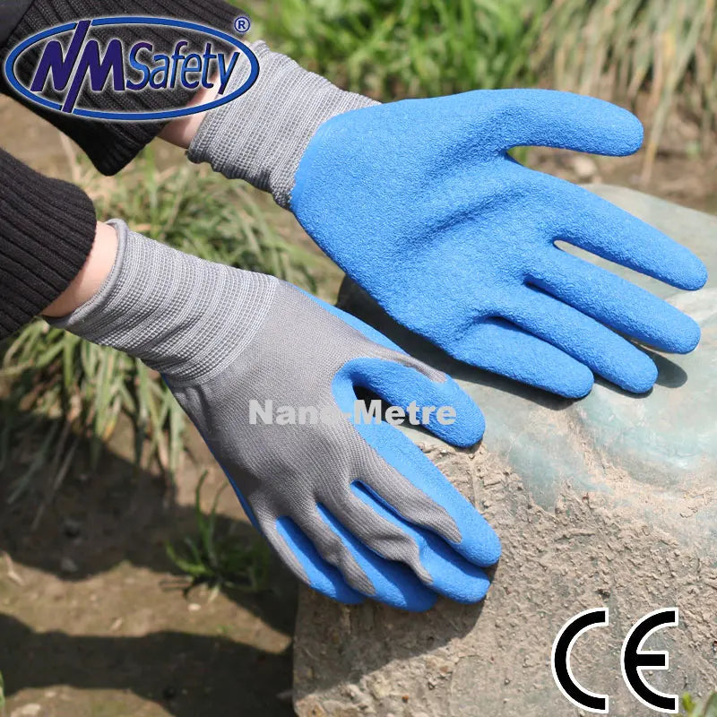 24Pieces/12 Pairs Garden Working Latex Rubber Security Glove With Polyester Liner Industrial Safety Hand Work Gloves For Workman