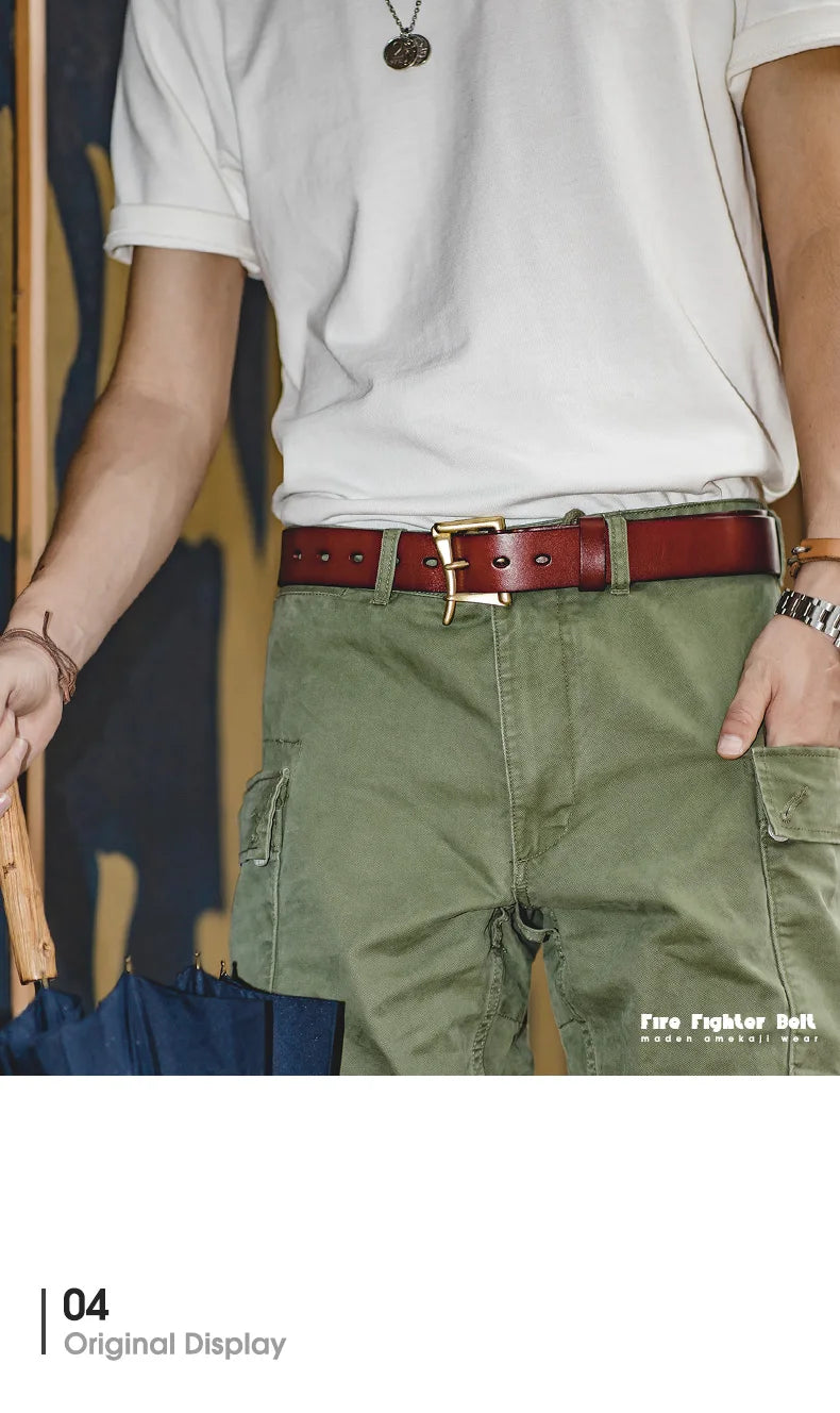 Thắt Lưng Da Bò Cao Cấp Maden Vintage Cho Nam Nữ