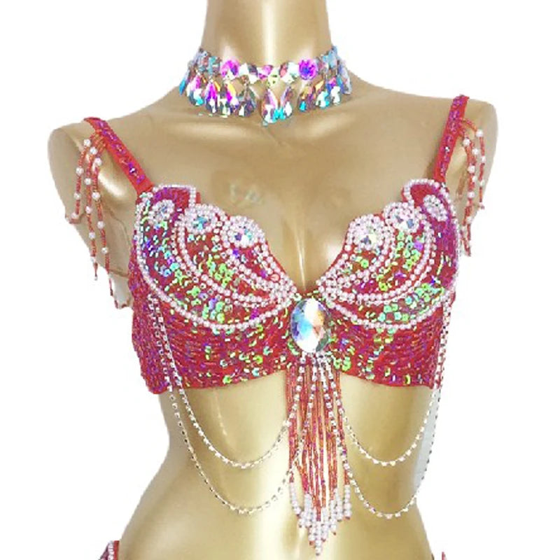 Áo Bra Múa Bụng Đính Hạt Sequin Gợi Cảm Sân Khấu - Daisan Mart