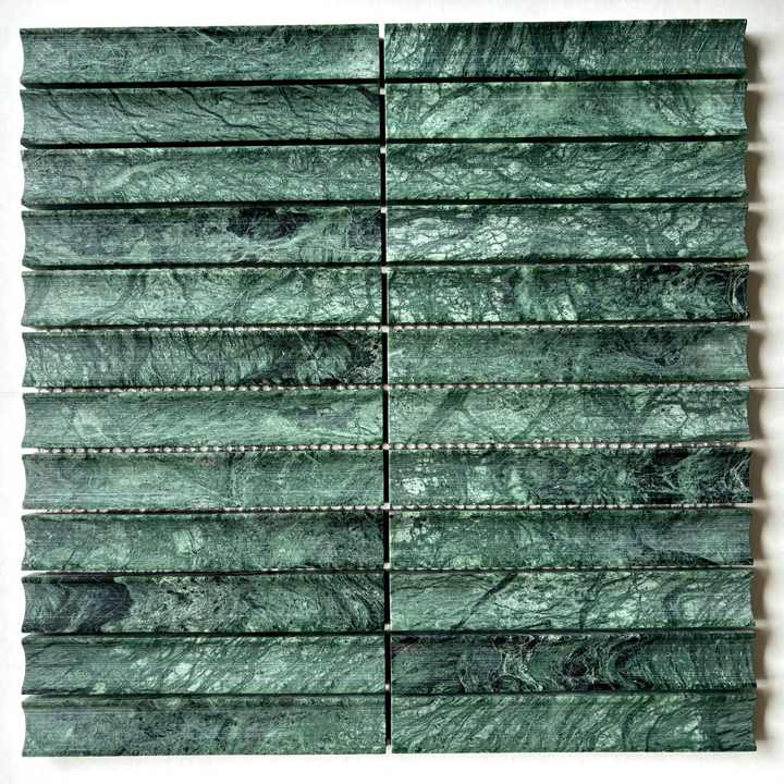 OMK Green natural marble for swimming pool, travertine tiles, bathroom mosaic, curved marble background wall 