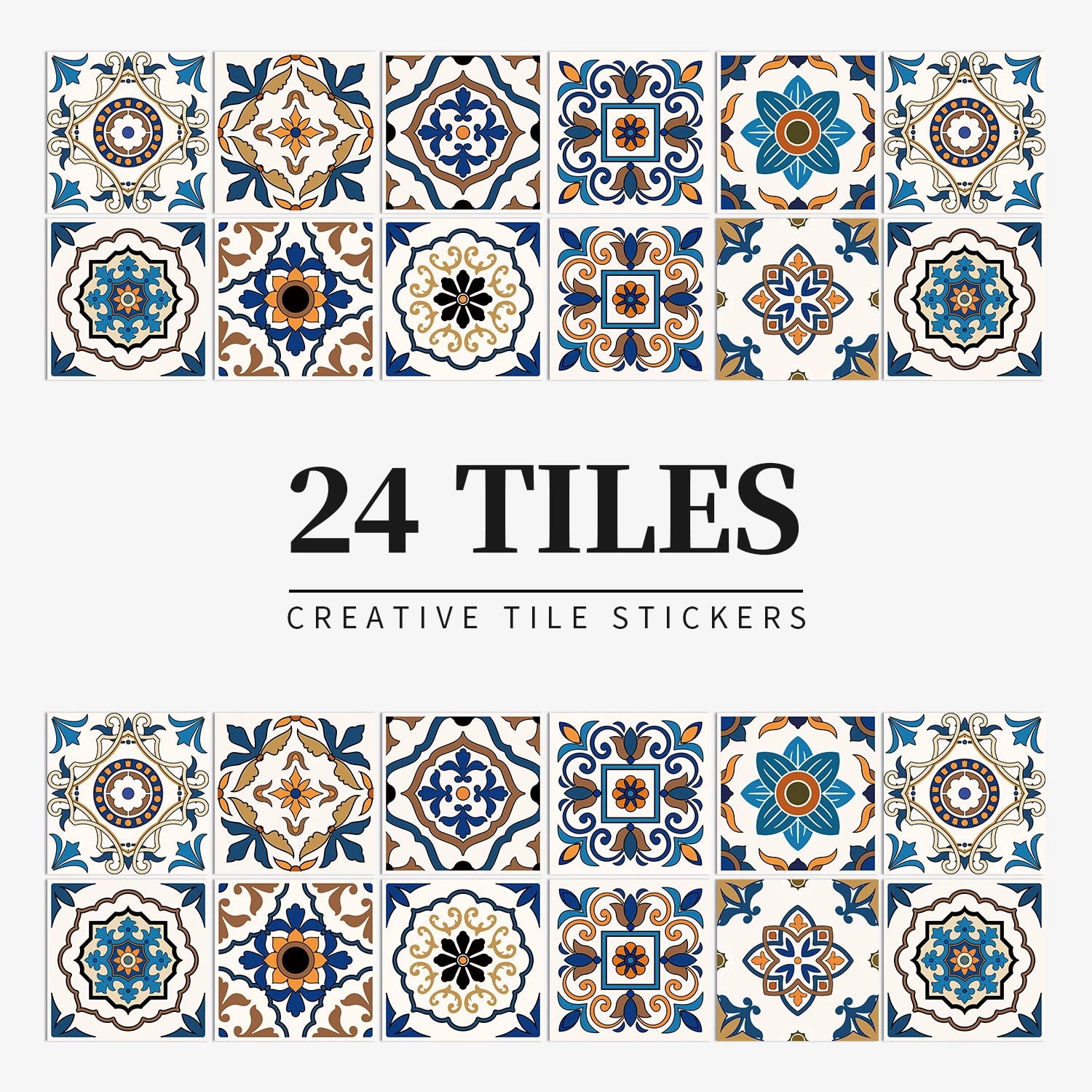 24pcs/set Light Color Tiles Sticker Wall Stickers Kitchen Bathroom Home Renovation Wallpaper Waterproof Self-adhesive Wall Decal