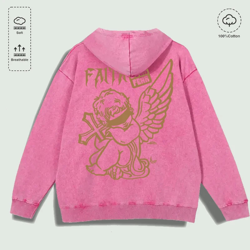 Áo Hoodie Bông Đức Tin Vượt Sợ Hãi Thiên Thần Thánh Giá - Daisan Mart