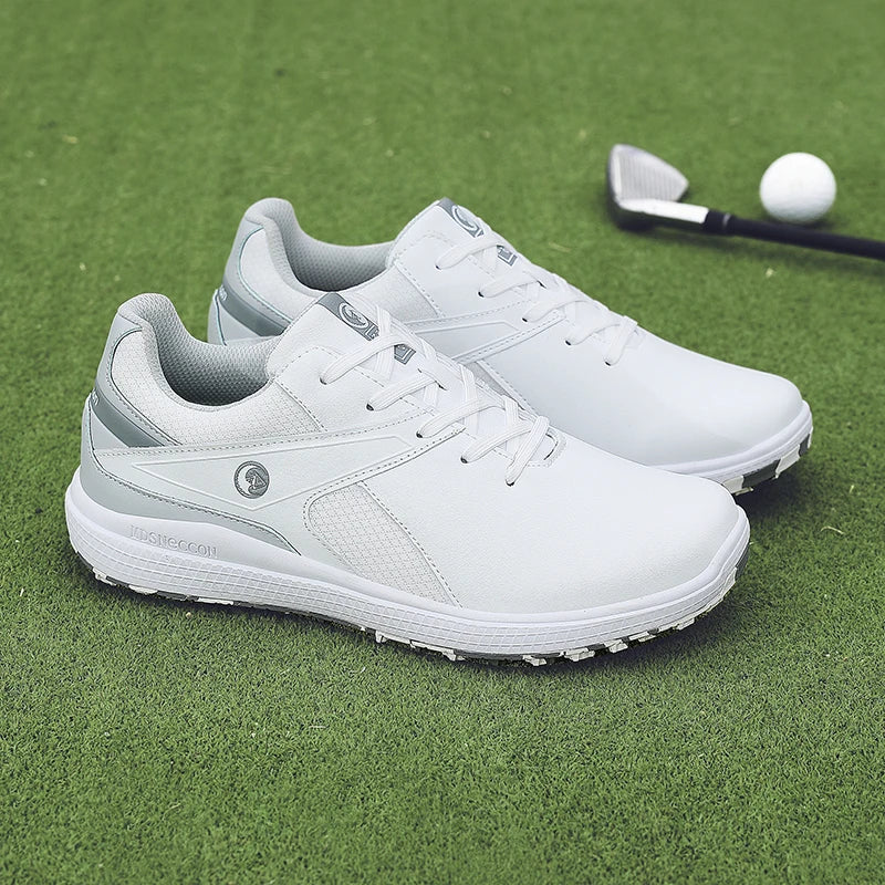 Luxury White Spiked Sole Microfiber Leather Golf Shoes 39-47