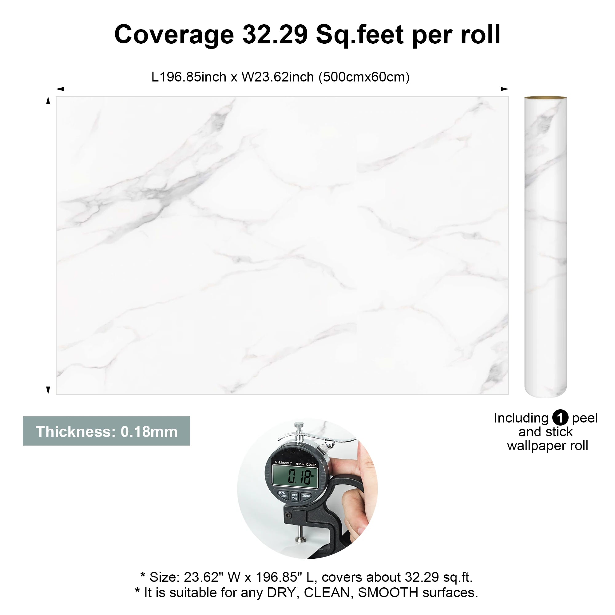 Jeedeson 5x0.6m Oil-Proof PVC Kitchen Countertop Decal